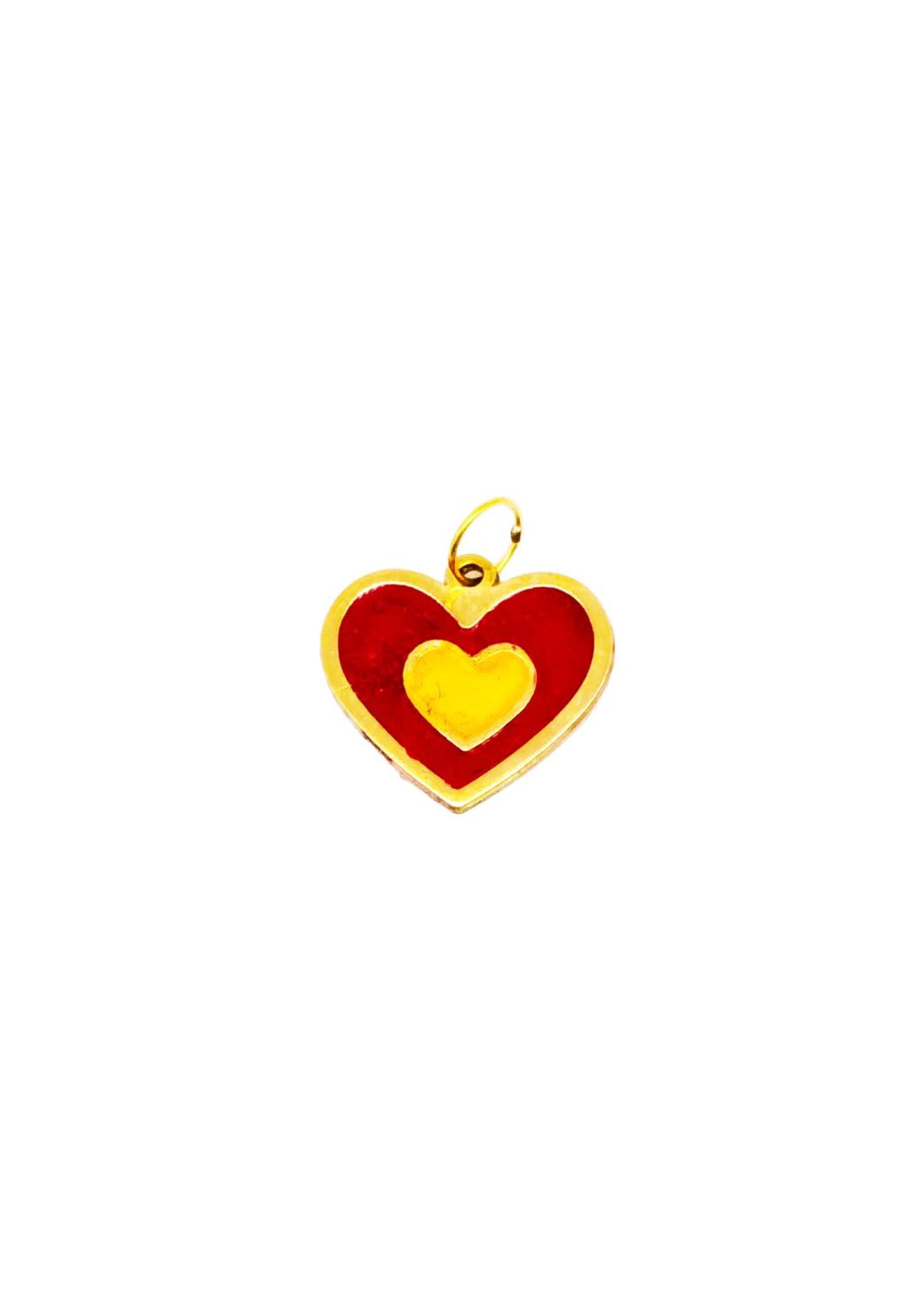 آویز قلبی طلایی دو رنگ – قلبی در قلب دیگر – قصه‌ی عشق دو لایه